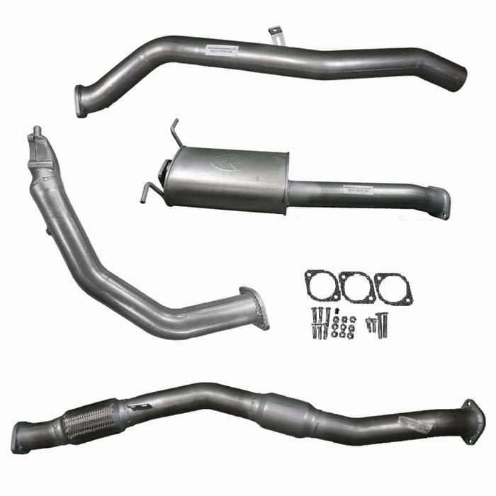 Ignite Exhausts Turbo Back For Nissan D22 Navara 3l 3" Cat & Muffler Raw Aluminised Steel