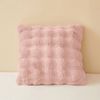 CottonMore Super Soft Faux Rabbit Plush Square Cushion Sofa Pillow Cover Pink - 50cm x 50cm