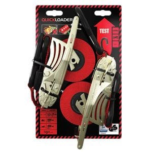 Quickloader 4.2m 25mm Retractable Ratchet Tie Down Strap 400kg - 2 Pack