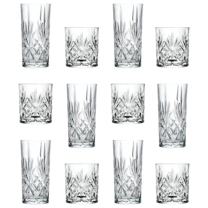 RCR Crystal 12pc Melodia Highball Glasses & Tumblers Set