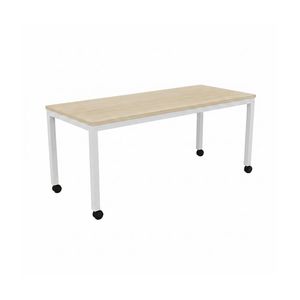Olg Axis Mobile Table White Frame Nordic Maple Top L1800mm X W1200mm