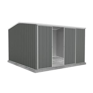 Absco Sheds 3.0 x 3.0 x 2.06m Woodland Grey Ezislider Double Sliding Door Garden Shed