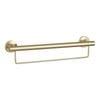 evekare 600mm Brushed Brass Towel Rail With Grab Rail