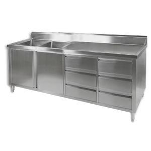 Modular Systems Kitchen Tidy Cabinet With Double Left Sinks Dsc-2100l-h