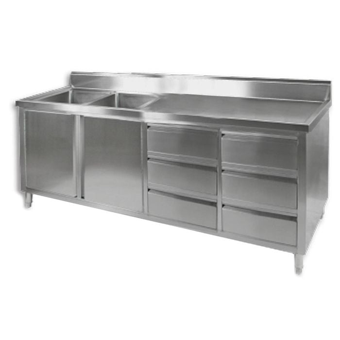 Modular Systems Kitchen Tidy Cabinet With Double Left Sinks Dsc-2100l-h