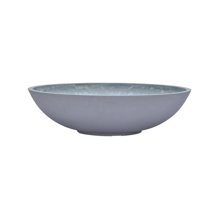 Respect 70cm Grey Green Earth Tapered Low Bowl Planter