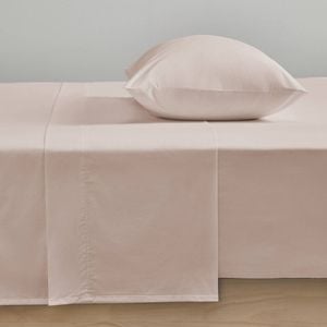 Bianca Heston 300TC 100% Cotton Percale Sheet Set Pink Queen