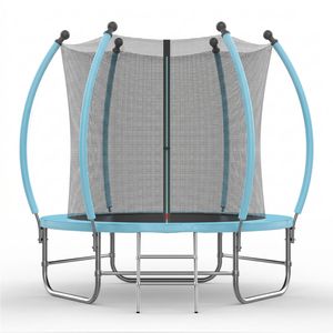 Advwin 6FT Trampoline Outdoor for Kids w/Safety Enclosure Net, Ladder, Max Limit 100 kg，Blue