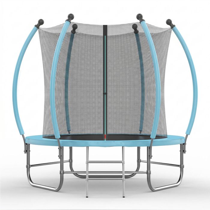 Advwin 6FT Trampoline Outdoor for Kids w/Safety Enclosure Net, Ladder, Max Limit 100 kg，Blue