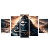 Mayalu 5 Panels Framed Shiva Mahadev Black Canvas Printing Picture Art Home Décor