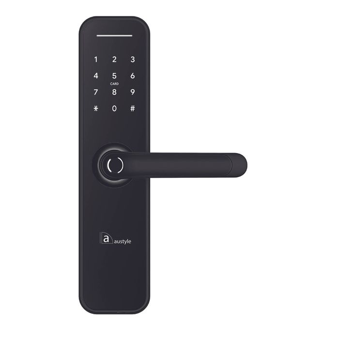 Austyle 291 x 70mm Matt Black Digital Lever Latch Set