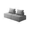 Oikiture 2PC Modular Sofa Adjustable Back Linen Grey