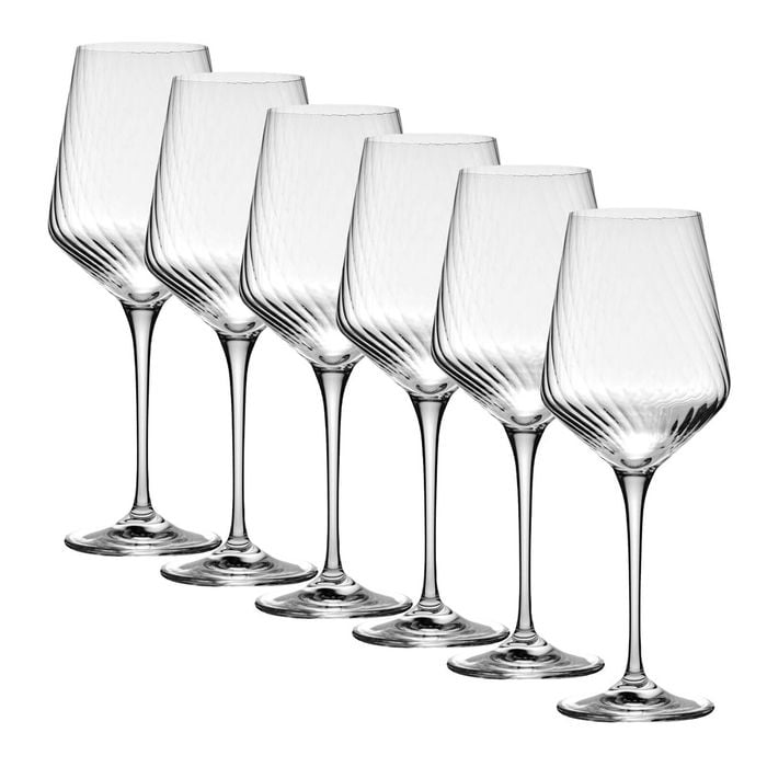 6pc Krosno Wine Glasses Crystal 450ml Capacity Set
