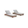 Outdoor Santorini Sun Lounge Set In Teak Look Aluminium