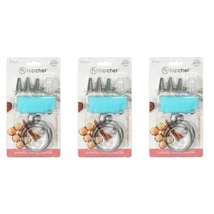 3x 8pc Topchef Reusable Silicone Cookie Decorating Baking Kit Assorted
