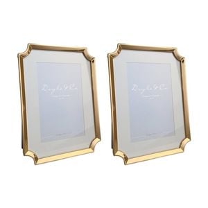 2PK SS Collective Gold Plated Hamptons Clipped Corner Photo Frame 4x6