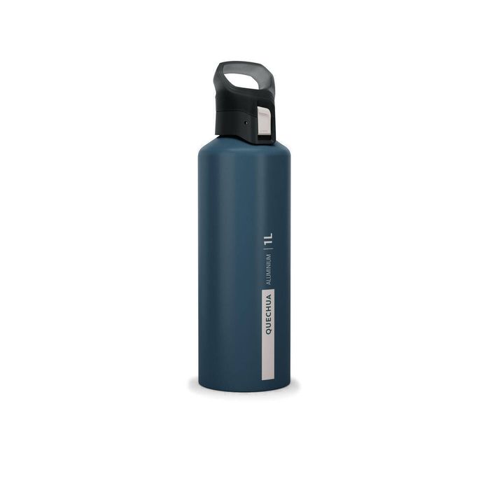 Decathlon - Mh500 Hiking Flask Quick-Opening Cap 1L Recycled Aluminium - One Size