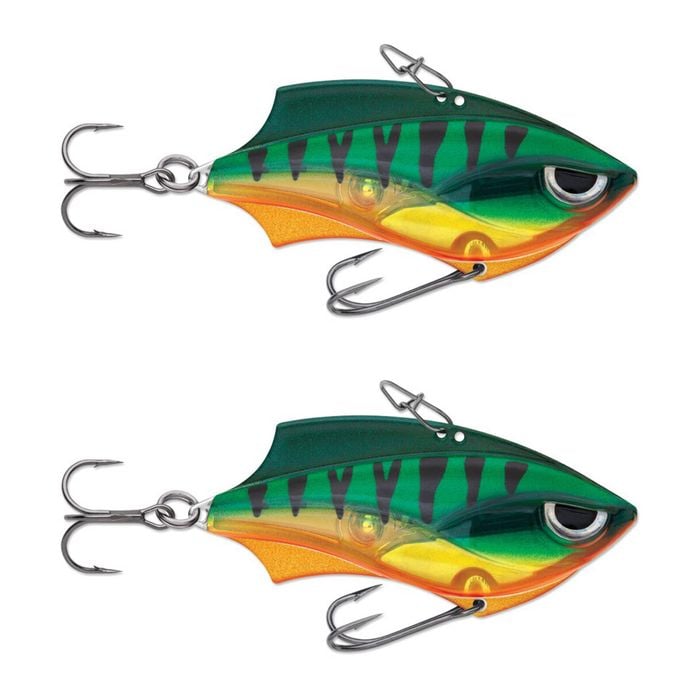 2x Rapala 5cm Rap V Blade Sinking Vibe Fishing Lures - Fire Tiger