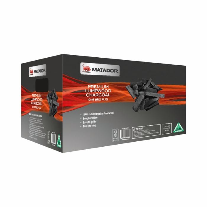 Matador 10Kg Premium Lumpwood Charcoal BBQ Fuel