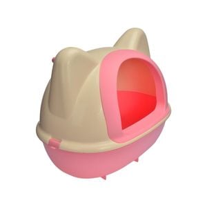 Yes4pets Large Hooded Cat Toilet Litter Box Tray House With Scoop Pink