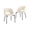 Oikiture 2PC Dining Chair Sherpa White&Black