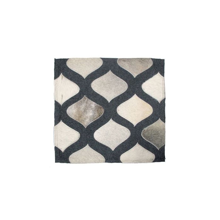 Multi-Purpose Animal Hide Ogee Patch Grey with Woollen Fleece Reverse