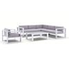 Outdoor Santorini Package B In White With Textured Grey Cushions - White with Olefin Grey