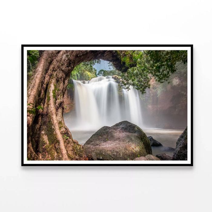 Amazing Water Fall with Rocks  Print 100% Australian Made 90x60cm  (Poster)