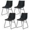 4x Artiss Dining Chairs Retro PU Leather Black