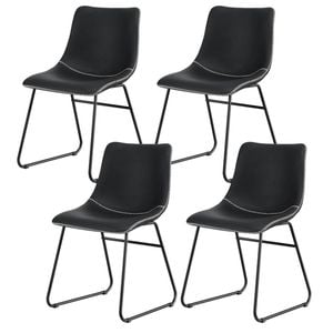 4x Artiss Dining Chairs Retro PU Leather Black