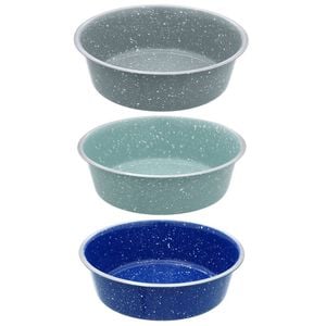 3PK Paws & Claws Savoy S/Steel Pet Bowl 1.6L 20X6cm Assorted