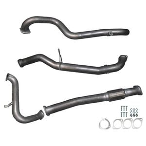 Ignite Exhausts Turbo Back For Nissan Gu Patrol 3l Leaf Spring Ute 3" No Cat With Pipe Raw Aluminised Steel