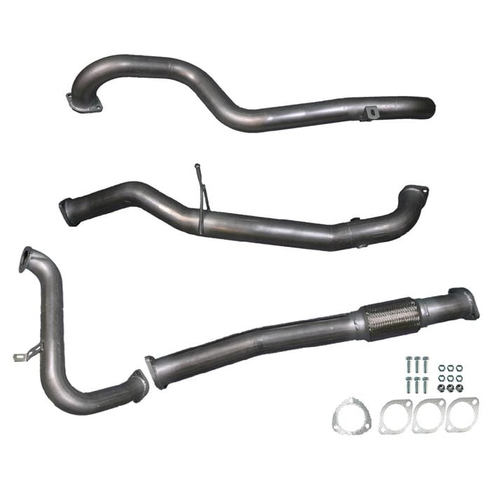 Ignite Exhausts Turbo Back For Nissan Gu Patrol 3l Leaf Spring Ute 3" No Cat With Pipe Raw Aluminised Steel