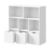 Oikiture Kids Bookcase Toy Organiser Cabinet White