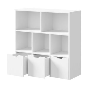 Oikiture Kids Bookcase Toy Organiser Cabinet White