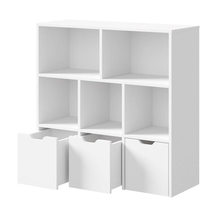 Oikiture Kids Bookcase Toy Organiser Cabinet White