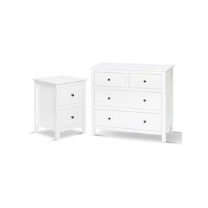 Franco White Chest of Drawers and Bedside Table Set