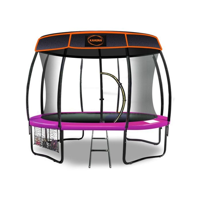 Kahuna Trampoline 14 Ft With Roof Cover - Pink