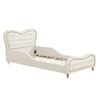 All 4 Kids Brooklyn Heart Pu Leather Single Upholstered Bed - White