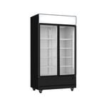 Lce Lc1000b Large Two Glass Door Colourbond Upright Drink Fridge - Black