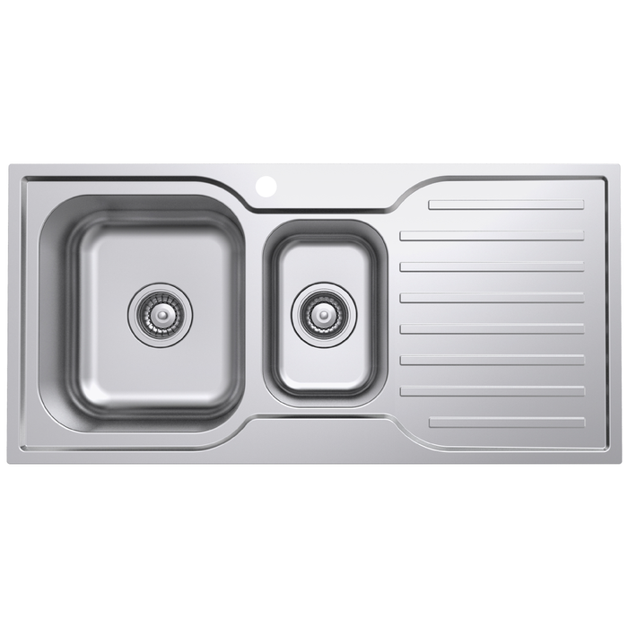Everhard 980mm Classic Square LH 1.5 Bowl And Drainer