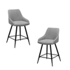 Raimon Furniture Set Of 2 Azra Eco Leather Kitchen Counter Bar Stool Silver Grey