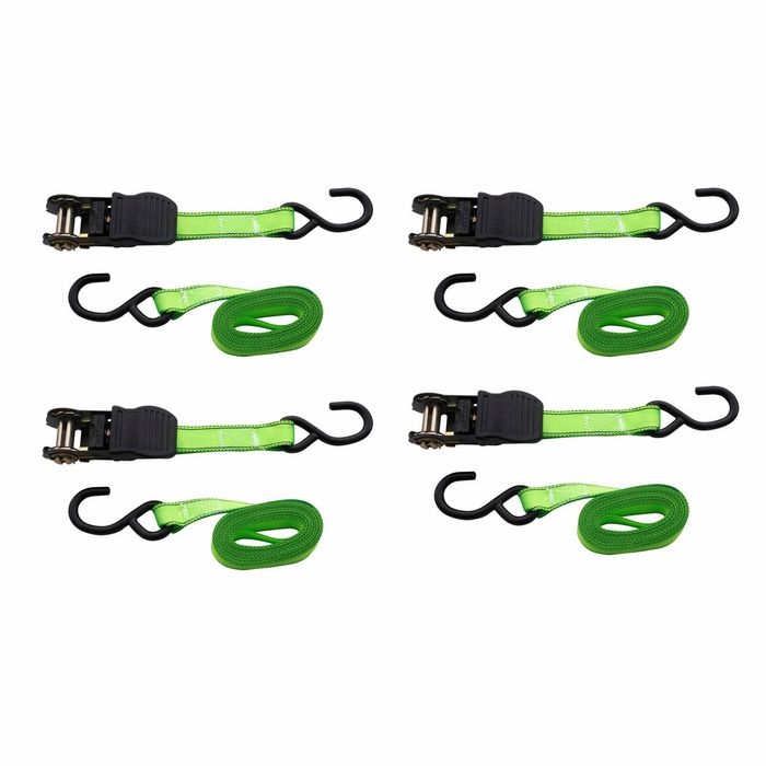 Syneco 25mm x 4.5m S Hook Ratchet Tie Down Set - 4 Pack