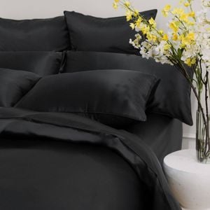 Bedding Co. Pillow Case 100% Mulberry Silk 22 Momme Black Queen