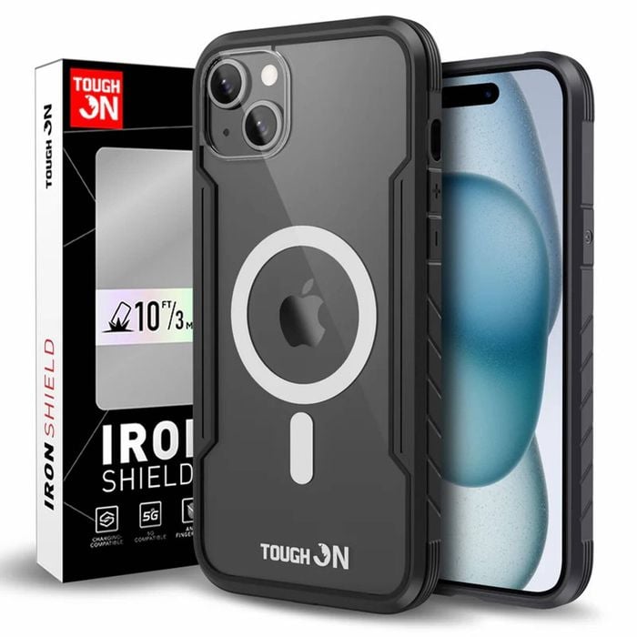 Tough On iPhone 16e / iPhone 15 Case Iron Shield with MagSafe Black