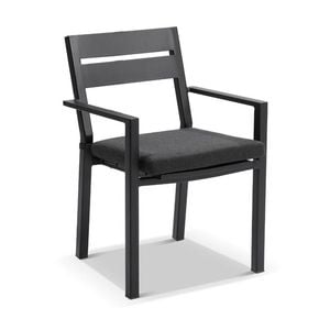 Outdoor Capri Aluminium Dining Arm Chair - Charcoal