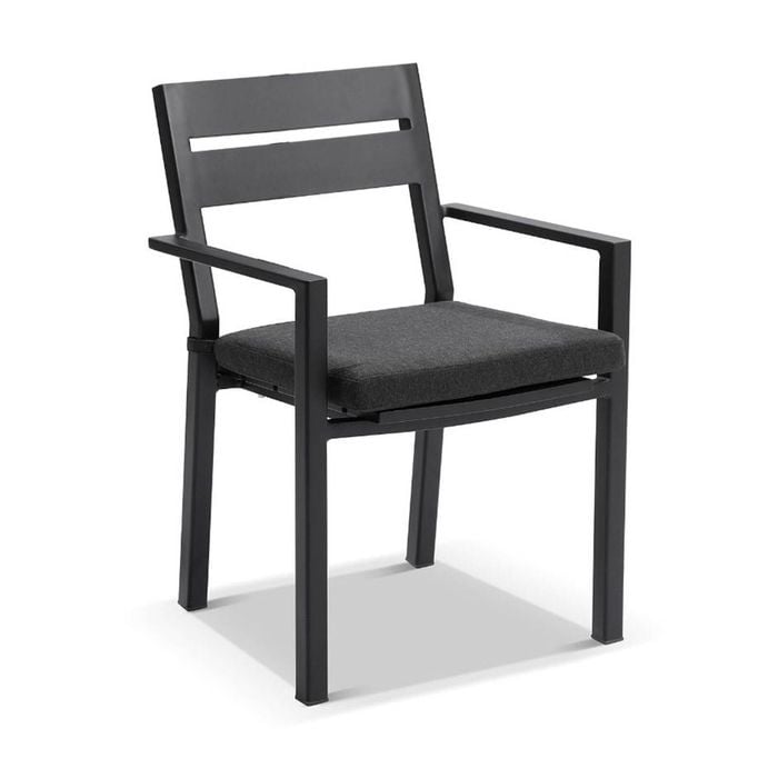 Outdoor Capri Aluminium Dining Arm Chair - Charcoal