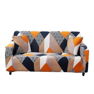 Catzon 1 Seater Stretch Sofa Cover Non-slip Polyester Printing Elastic Bottom