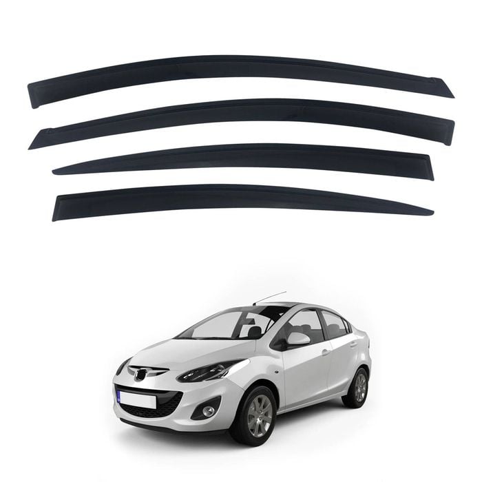 AUSGO Weather Shields for Mazda 2 DE Series Sedan 2007-2014 Weathershields Window Visors Wind Deflectors