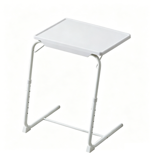 Catzon Foldable Laptop Table With Cup Holder & 6 Adjustable Heights-white